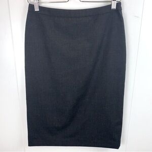 Vintage Agnes B. Charcoal Grey Wool  Pencil Skirt Lined sz US 8 / FR 40